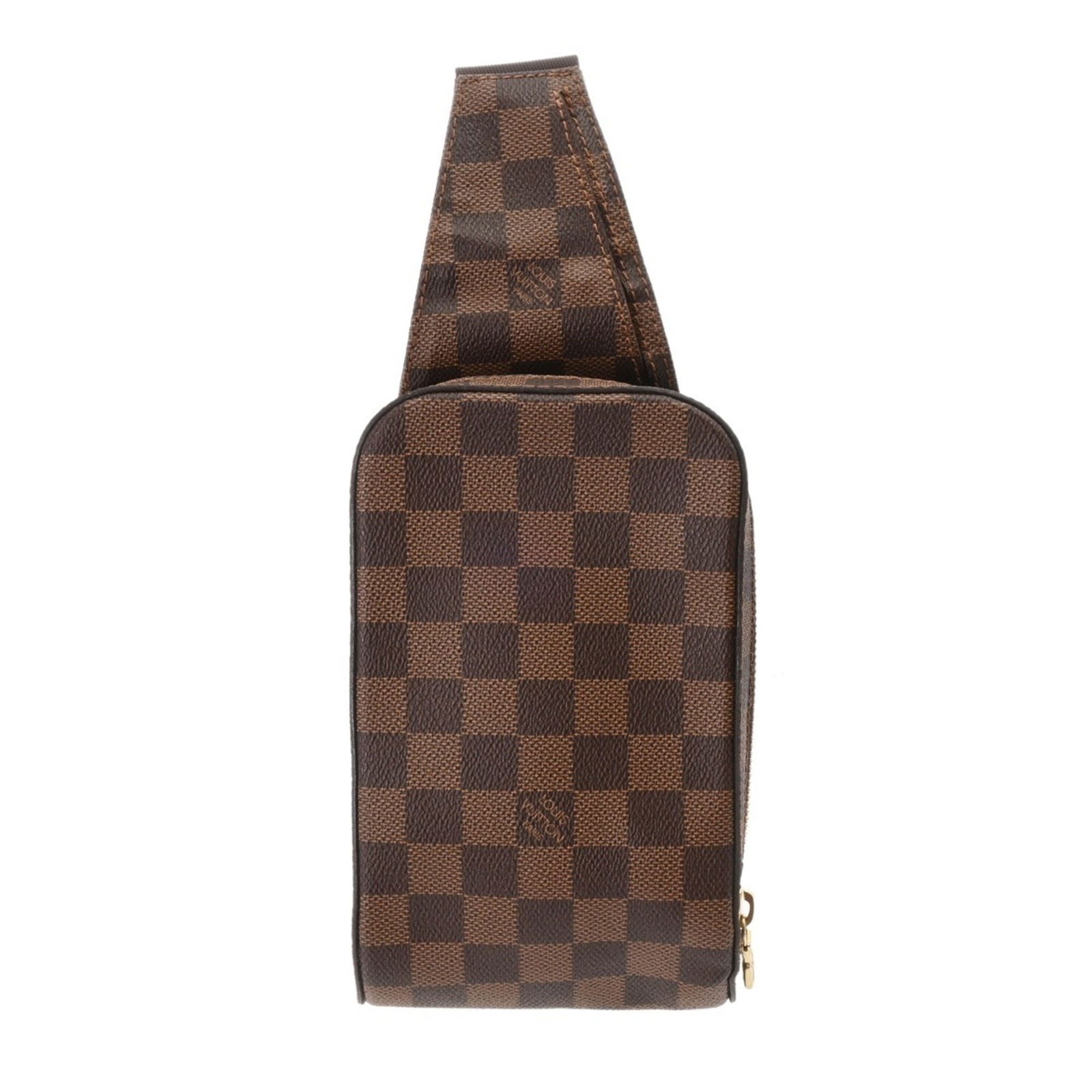 Geronimo Brown Canvas Bag by Louis Vuitton: Geronimo Brown Canvas Bag by Louis Vuitton The Louis Vuitton Geronimo features a brown canvas exterior and is designed for all genders. This piece is crafted in Spain and showcases the brand's signatu