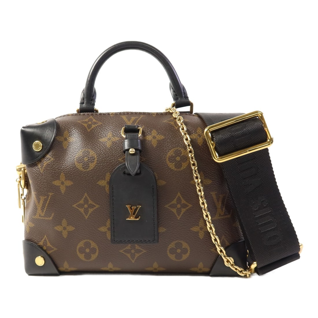 LOUIS VUITTON Petite Malle Souple 2Way Shoulder Bag Monogram Brown GHW M45571 (1 of 18)