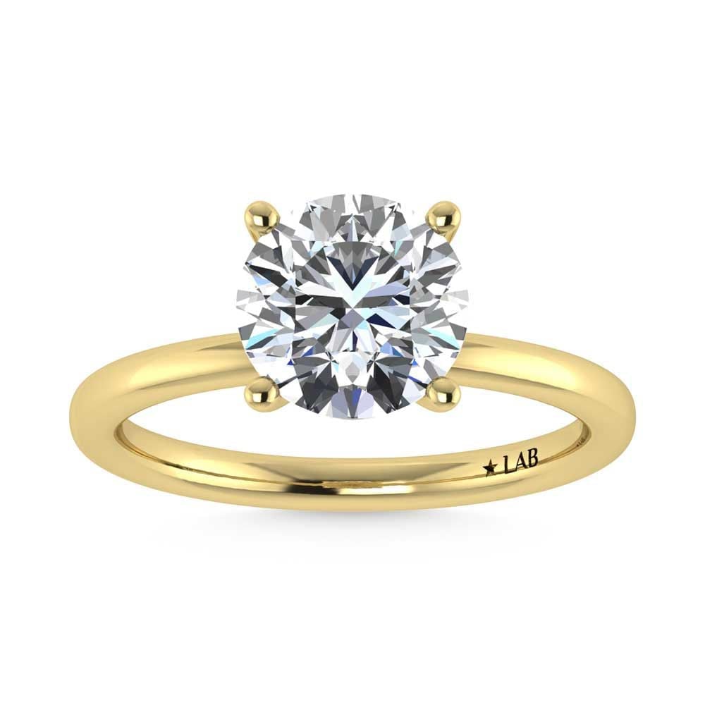 14K Yellow Gold Lab Grown Diamond 2 1//20 Ct.Tw. Round Shape Halo Engagement Ring (IGI Certified: 14K Yellow Gold Lab Grown Diamond 2 1//20 Ct.Tw. Round Shape Halo Engagement Ring (IGI Certified Center 2ct) Discover subtle brilliance and modern elegance with our Hidden Halo Diamond Engagement Ring