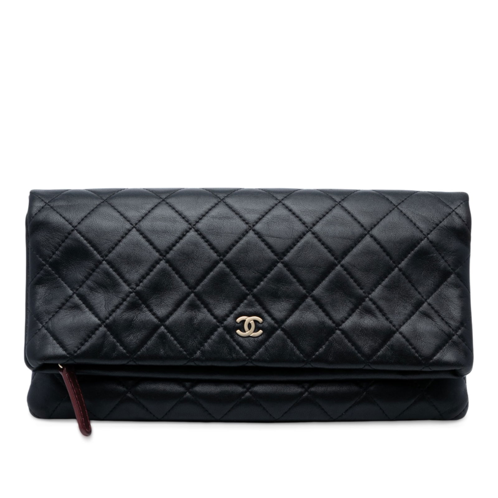Chanel Black Quilted Lambskin CC Beauty Foldover Clutch (1 of 7)