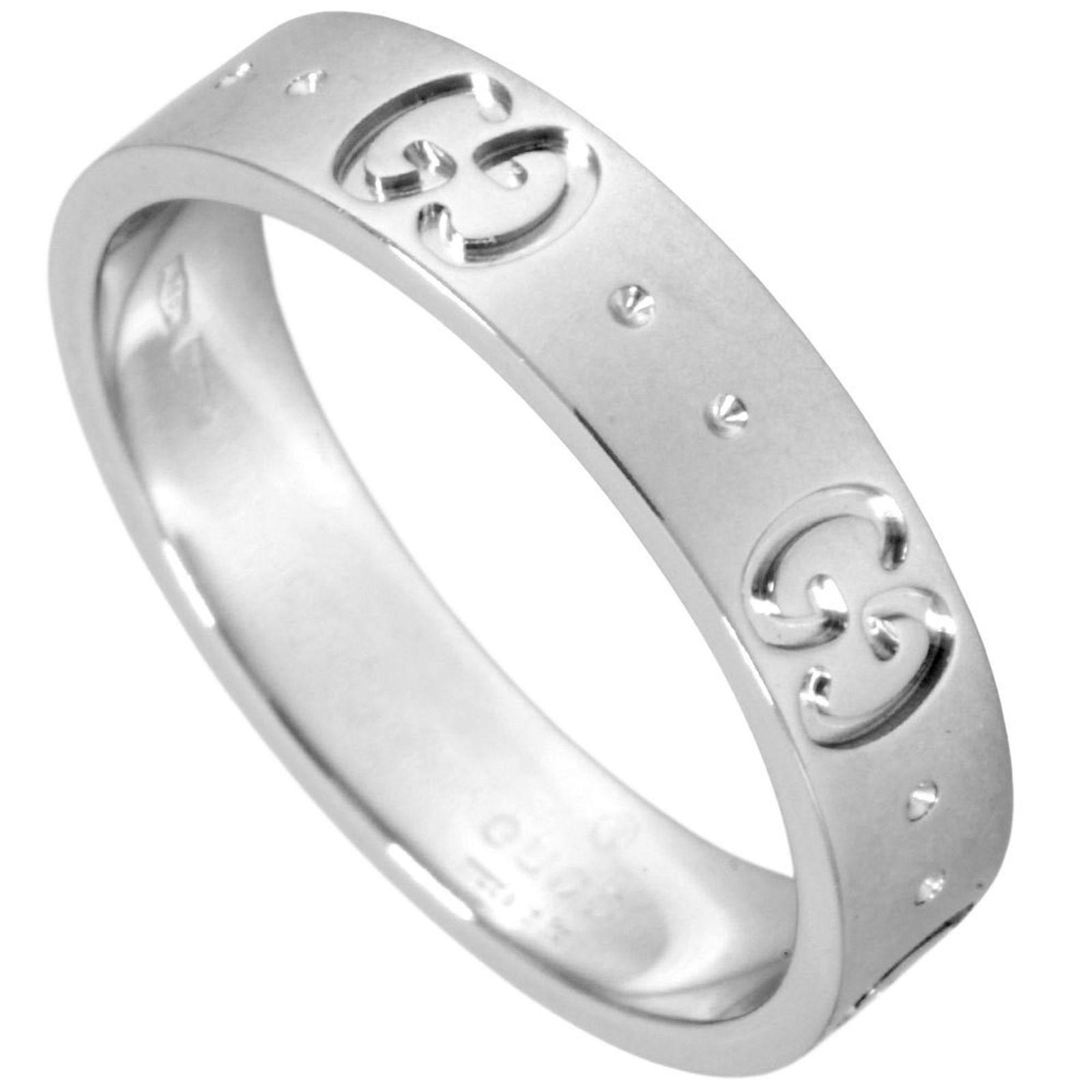 White Gold Icon Ring by Gucci Size 5.5 (1 of 1)