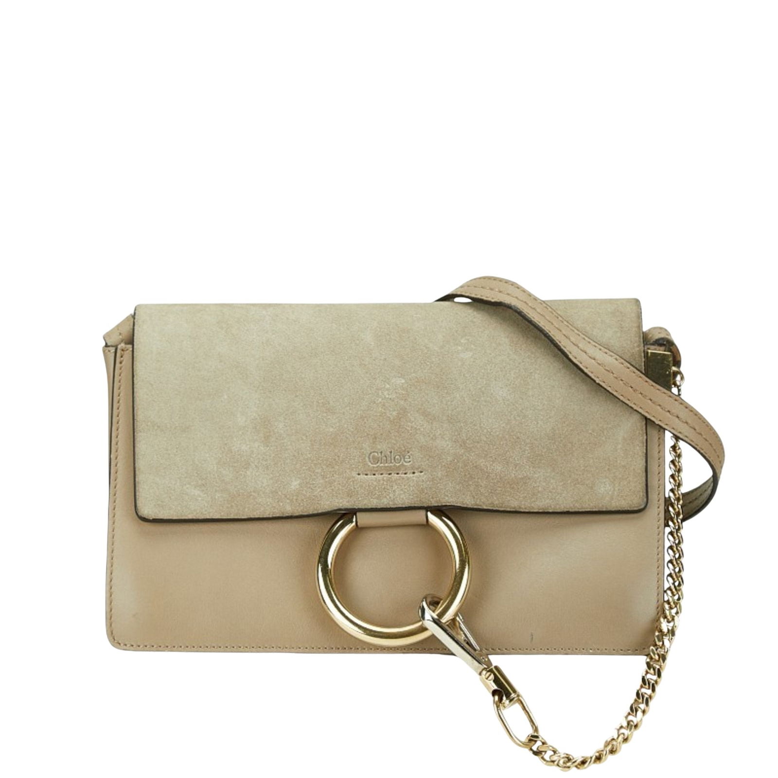 Chloe Faye Beige Leather Shoulder Bag 15cm x 24cm: Chloe Faye Beige Leather Shoulder Bag 15cm x 24cm The Chloe Faye handbag features a beige leather exterior and is designed for women. Crafted in Spain, this bag offers a modern and elegant look. Pleas
