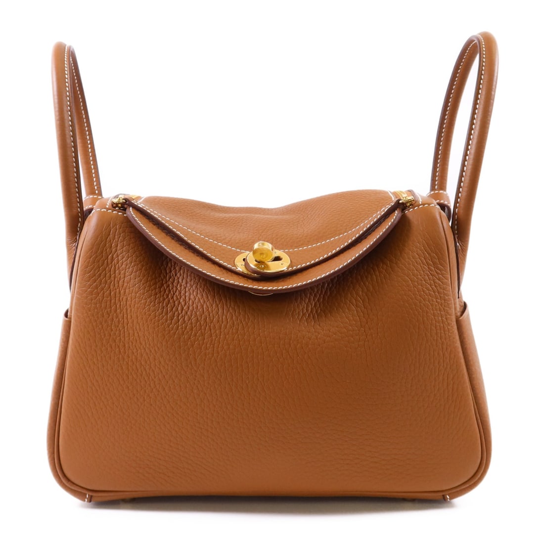 Hermes Lindy 26 Brown Taurillon Clemence Leather Shoulder Bag with Gold Hardware (1 of 14)