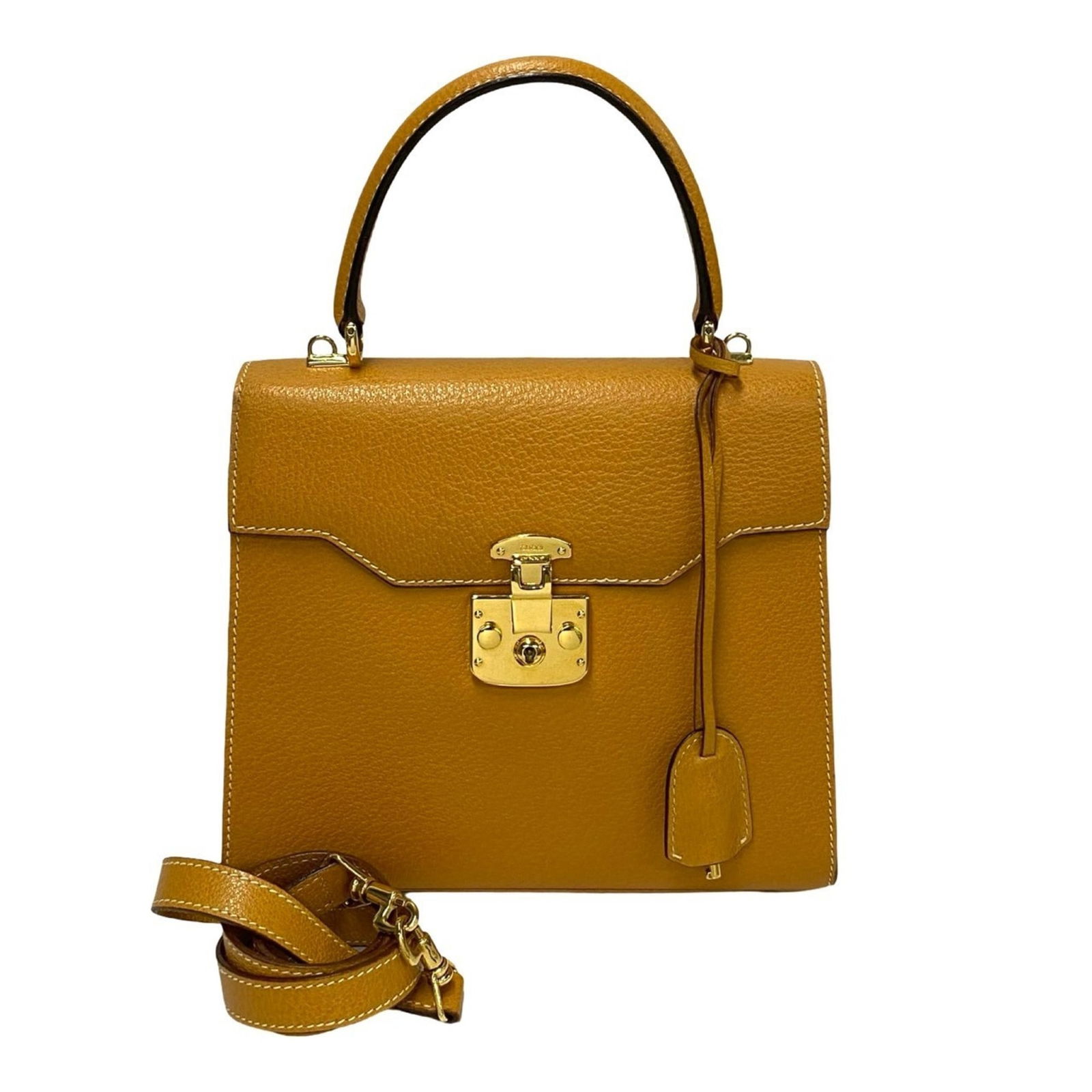 Gucci Lady Lock Yellow Leather Handbag 20.5cm x 24cm x 9cm (1 of 1)
