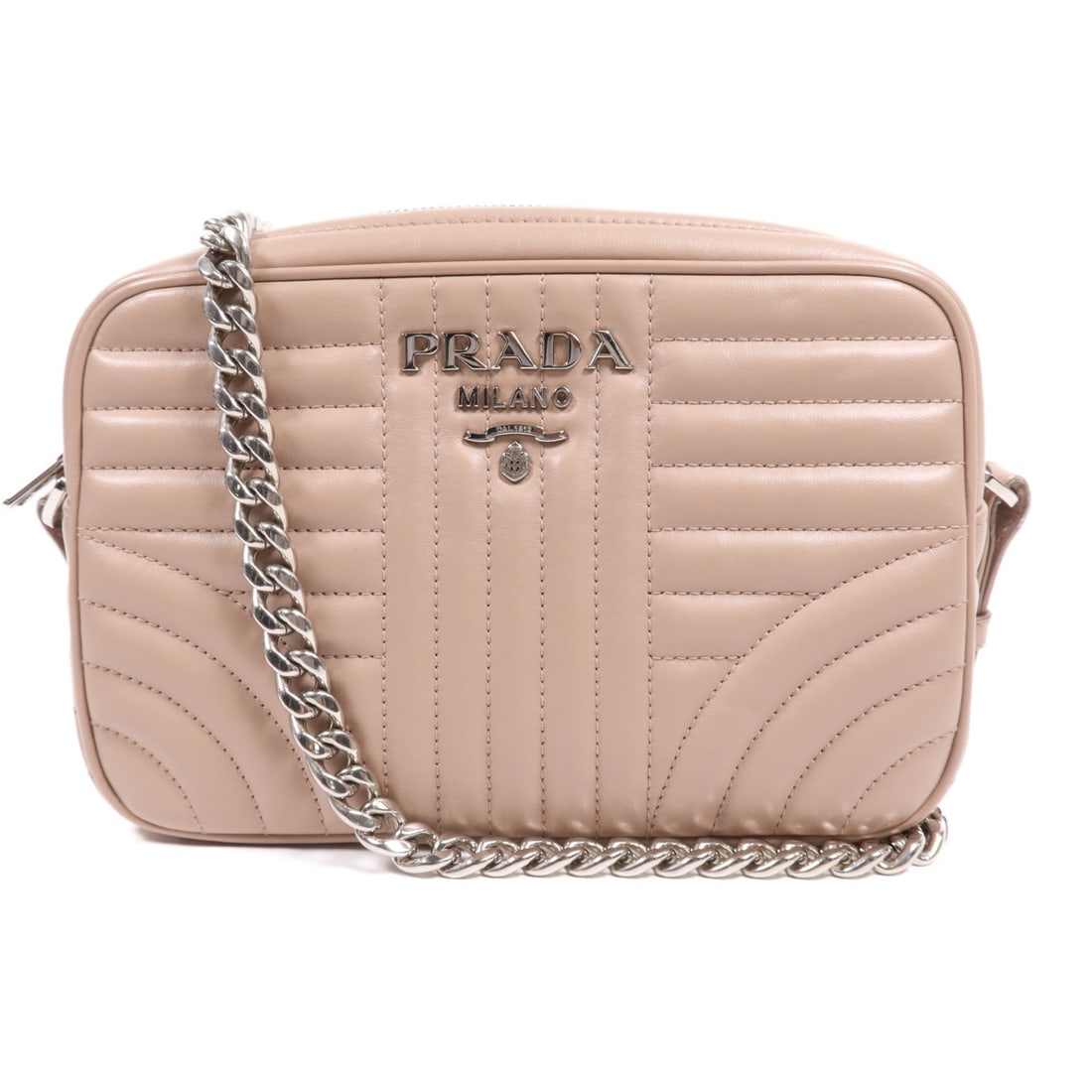 PRADA Pink Calfskin Leather Shoulder Bag Made in Italy (1 of 15)