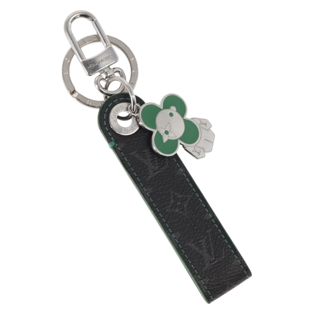 LOUIS VUITTON Monogram Eclipse Dragon Vivienne Key Holder Green (1 of 7)