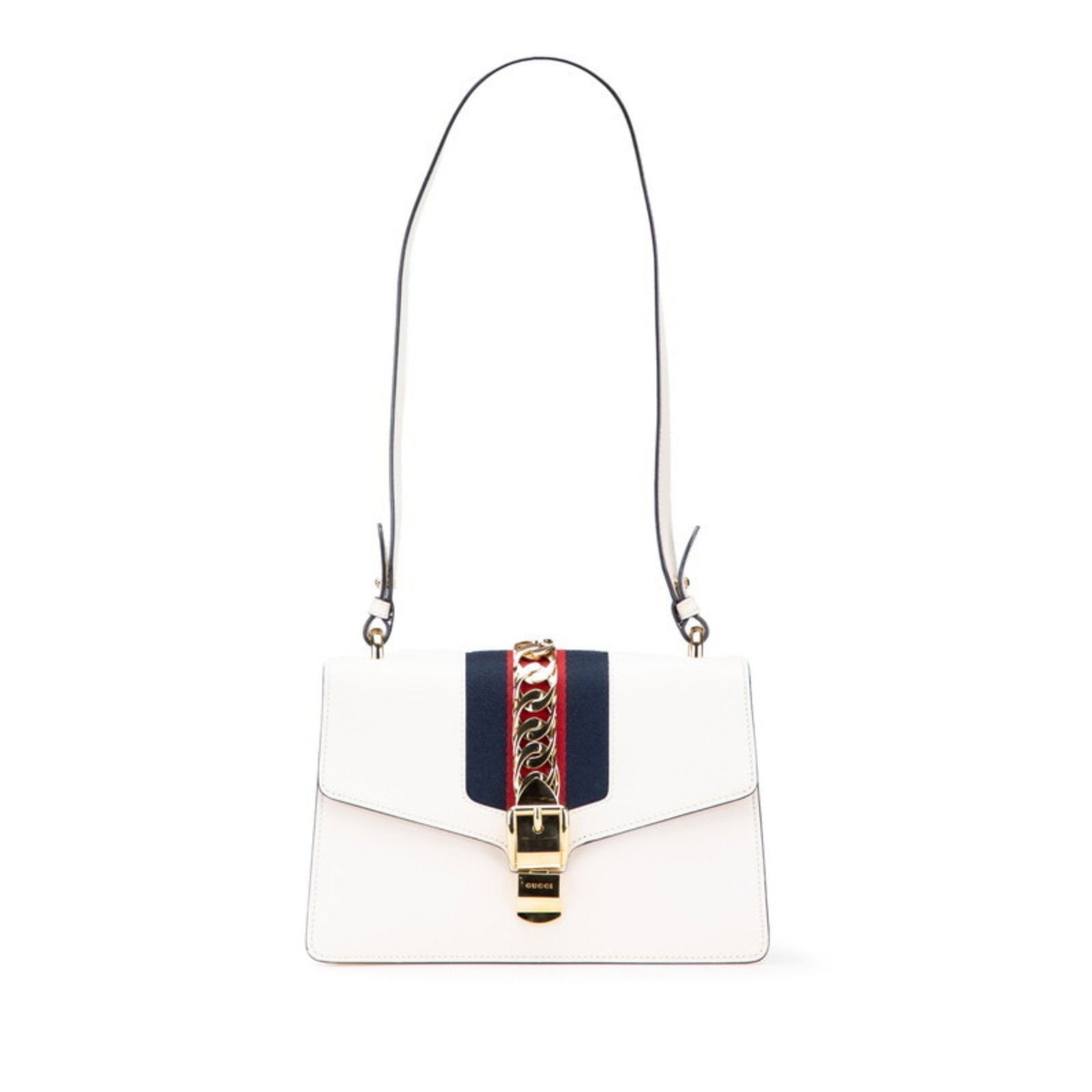 White Leather Gucci Sylvie Shoulder Bag Made in Italy (1 of 1)