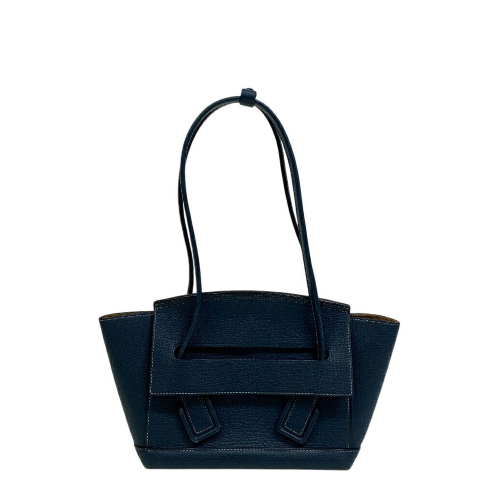 Arco Leather Navy Handbag by Bottega Veneta Italy: Arco Leather Navy Handbag by Bottega Veneta Italy This Bottega Veneta Arco handbag is crafted from navy leather and features a structured silhouette. The bag is designed for women and was made in Ital