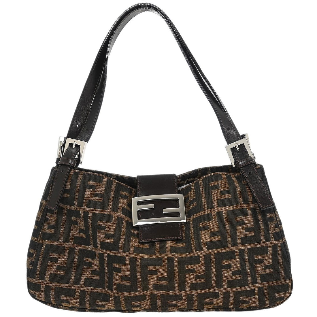 Fendi Zucca Medium Brown Canvas Top Handle Handbag with Adjustable Strap (1 of 10)