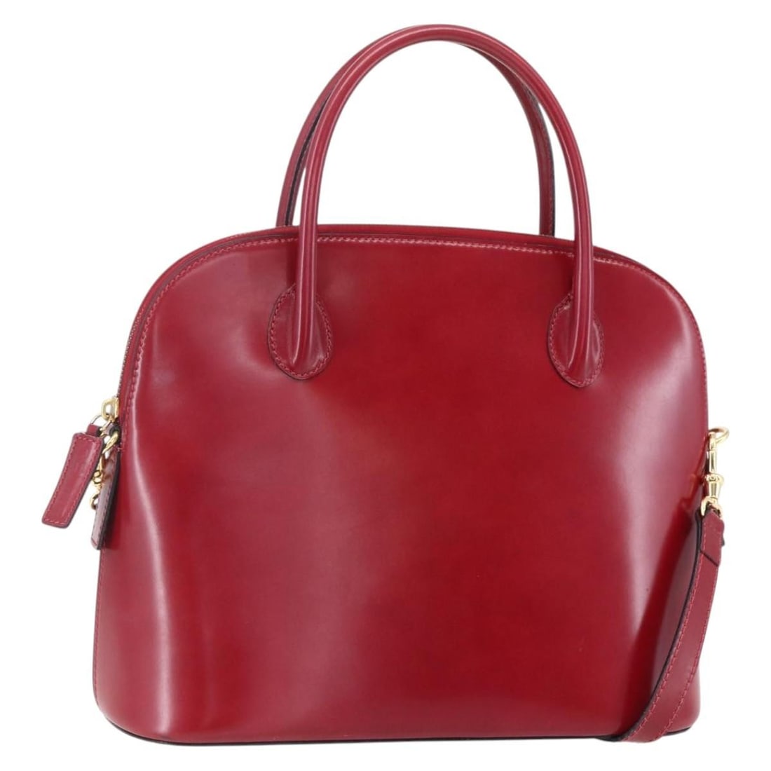 CELINE Red Leather Hand Bag with Gold Accents Authentic (1 of 18)