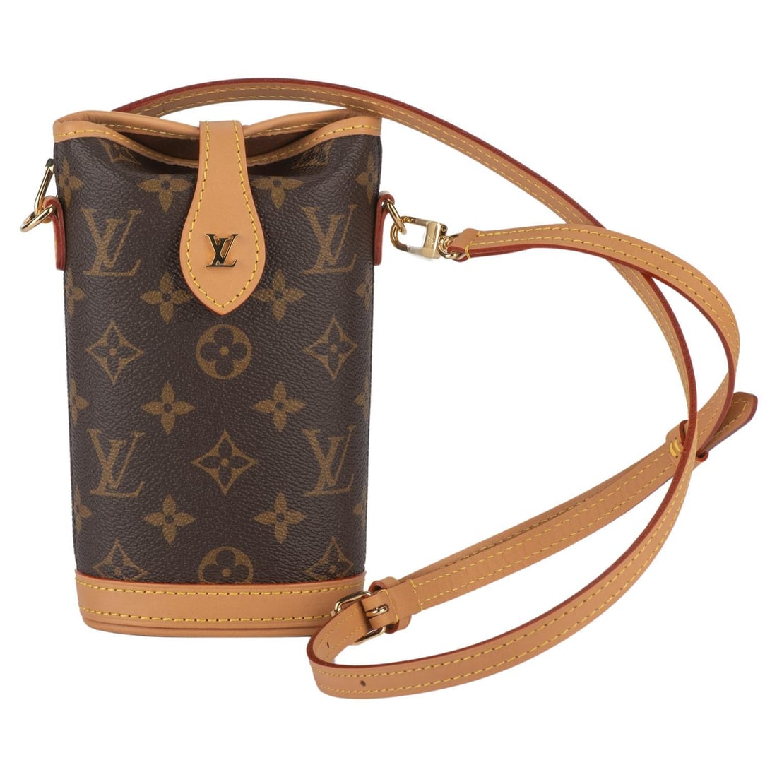 Louis Vuitton New Monogram Fold Me Cross Body Bag with Gold Tone Accents: Louis Vuitton New Monogram Fold Me Cross Body Bag with Gold Tone Accents Discover the elegance of the Louis Vuitton New Monogram Fold Me Cross Body, a quintessential piece that embodies luxury and sty