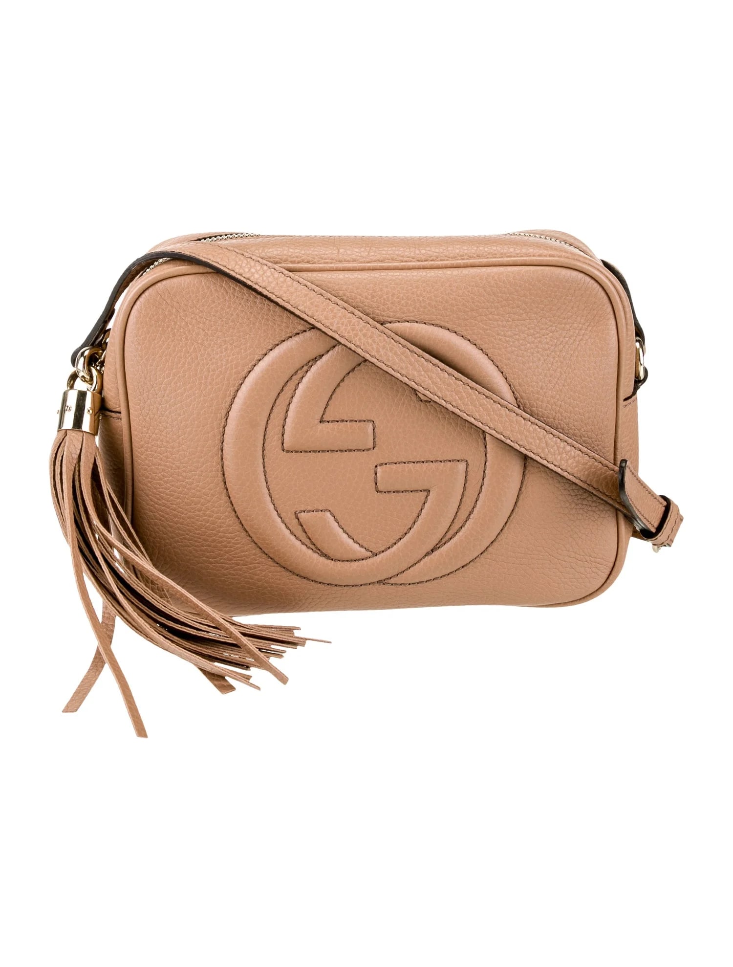 Gucci Soho Camel Leather Shoulder Bag Italy 21cm: Gucci Soho Camel Leather Shoulder Bag Italy 21cm The Gucci Soho is a un-used, camel-colored leather bag featuring a compact and stylish design. Made in Italy, this versatile accessory is suitable for