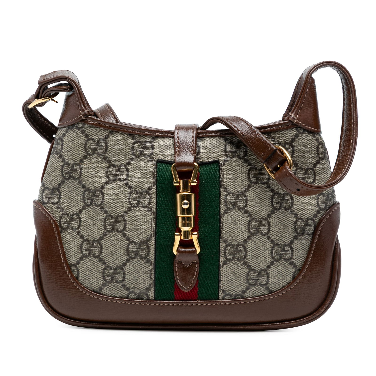 Gucci Mini GG Supreme Web Jackie 1961 Crossbody Bag Brown (1 of 7)