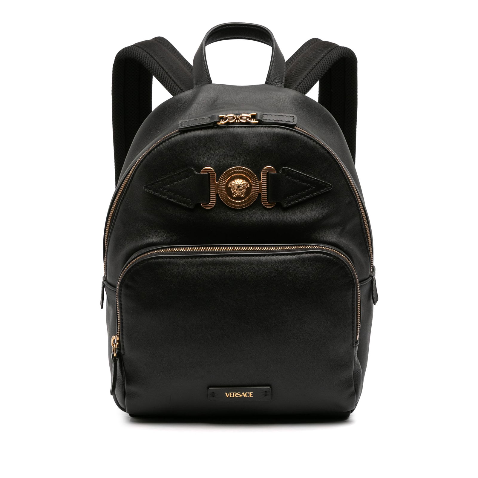 Black Leather Versace Backpack with Medusa Biggie Design (1 of 11)