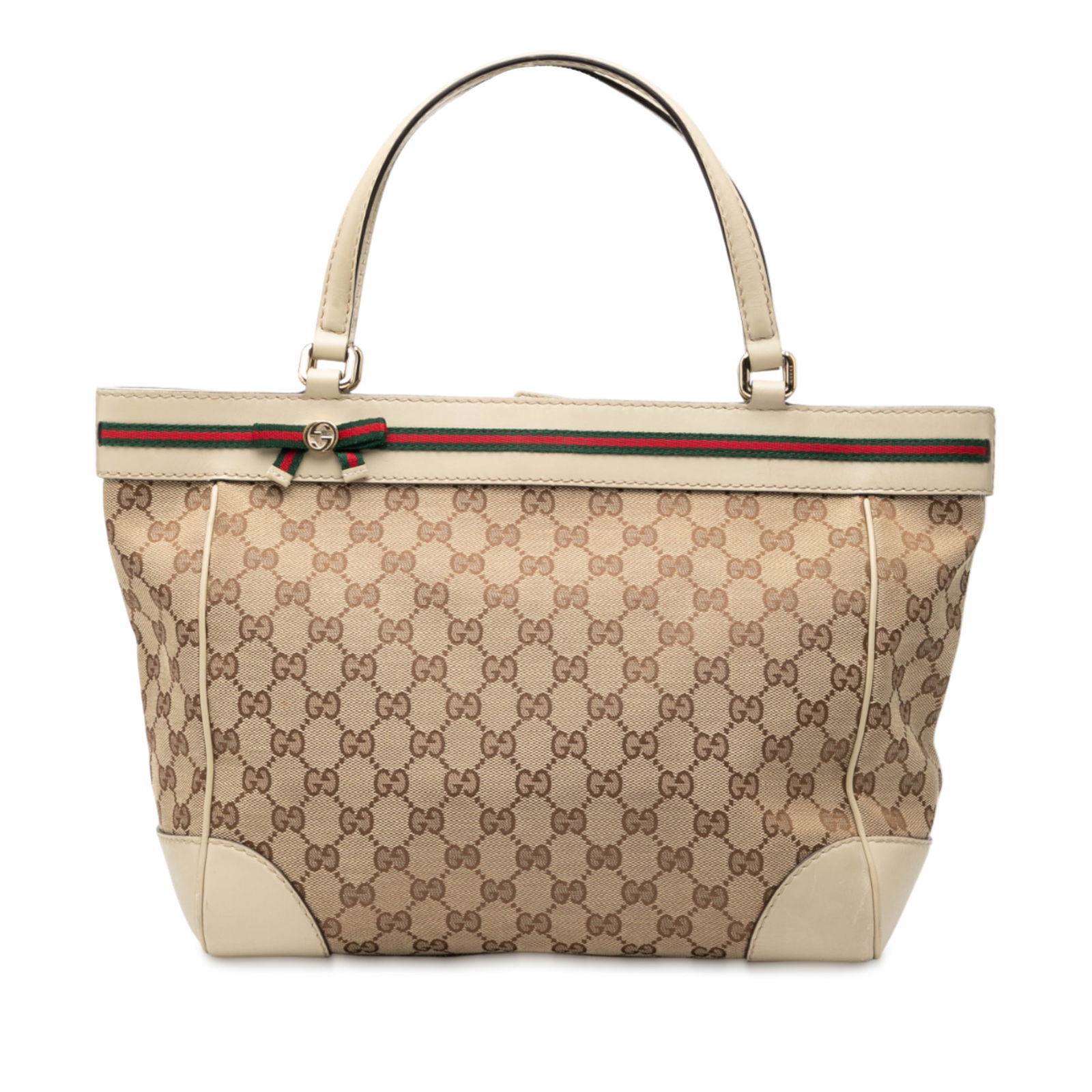 Gucci Mayfair Brown Canvas Tote with Leather Trim (1 of 7)