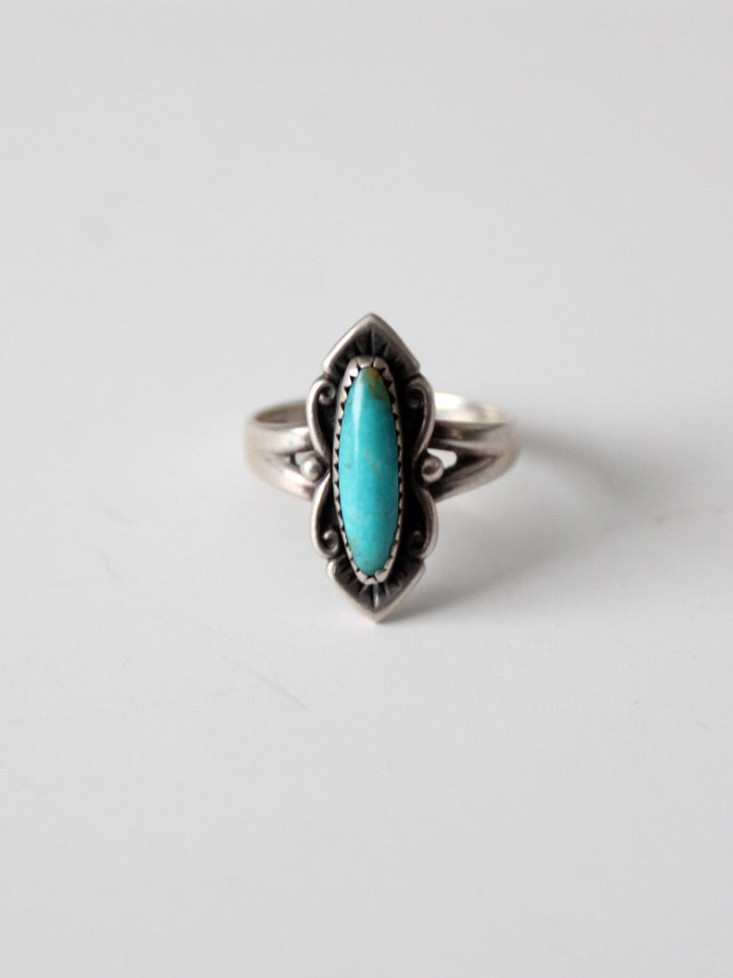Vintage Sterling Silver Turquoise Statement Ring (1 of 4)