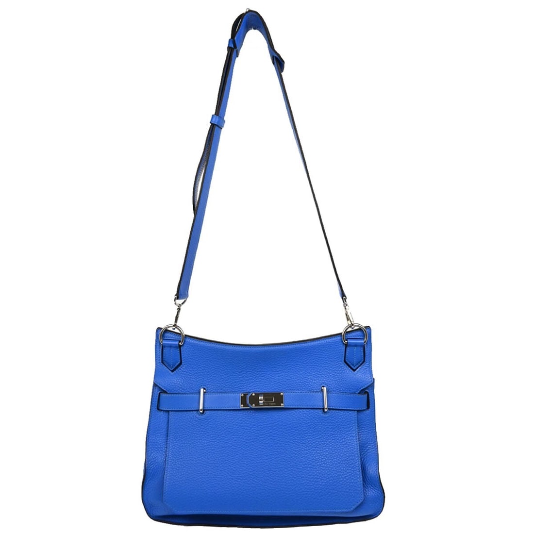 Hermes Jypsiere 34 Blue Taurillon Clemence Shoulder Bag with Adjustable Strap (1 of 10)