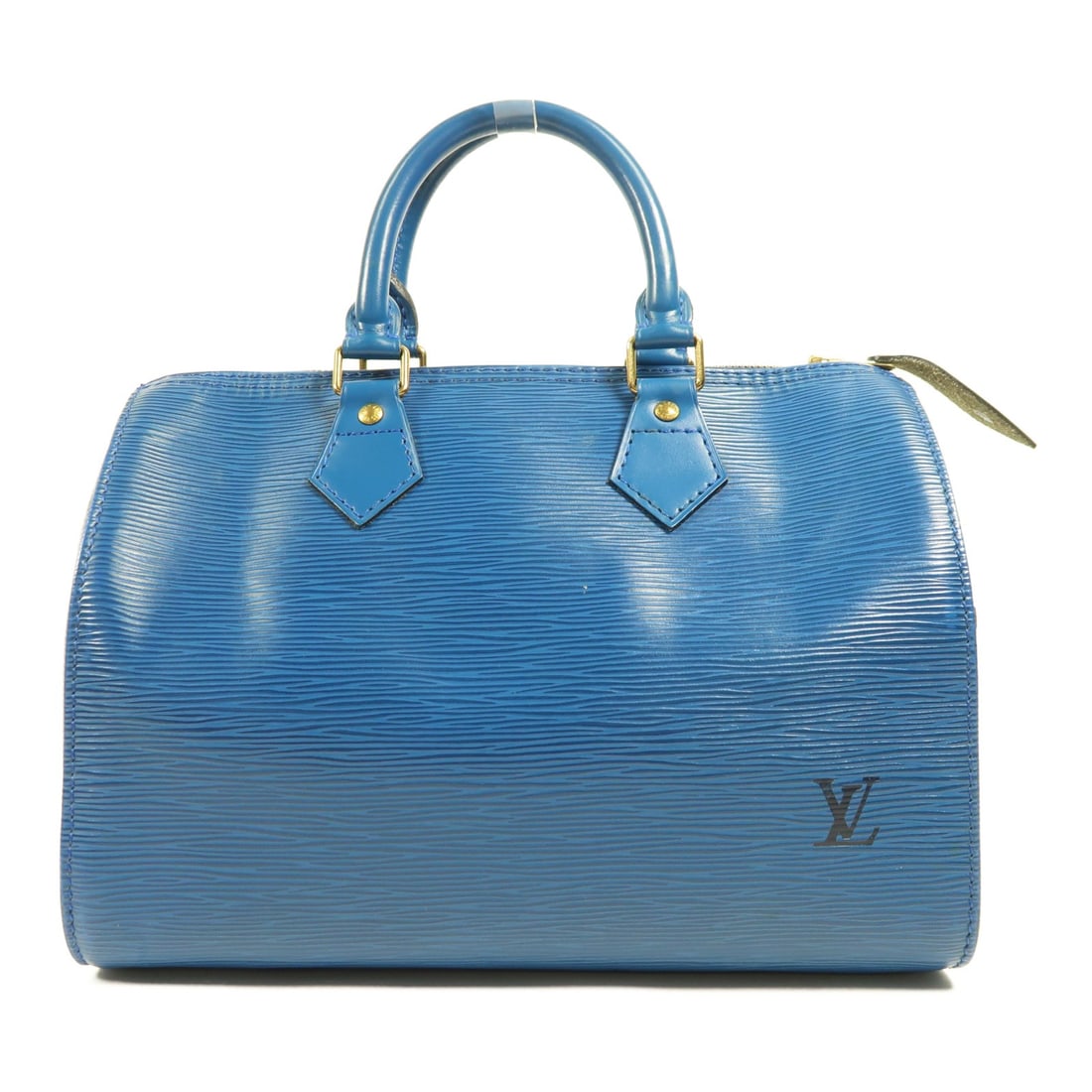 LOUIS VUITTON Speedy 25 Handbag M43015 Epi Blue Calfskin GHW (1 of 17)