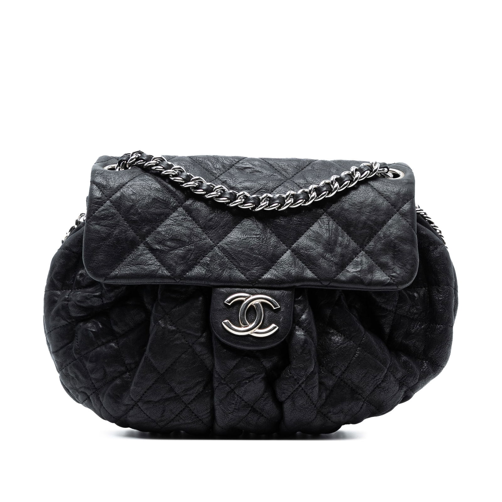Black Chanel Chain Around Quilted Lambskin Medium Messenger Flap Bag (1 of 7)
