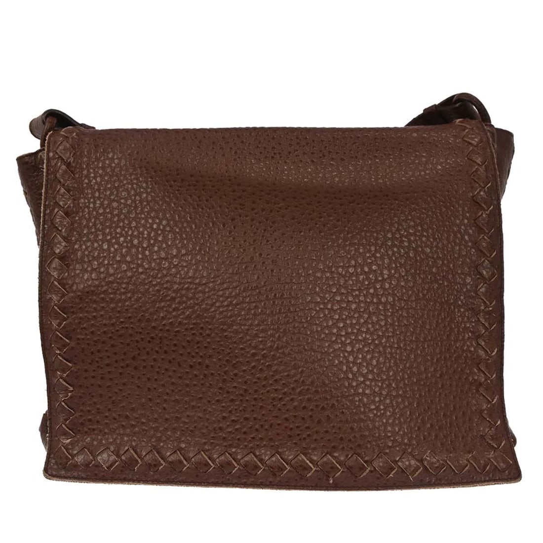 Bottega Veneta Large Brown Leather Messenger Bag 221065 Italy (1 of 12)