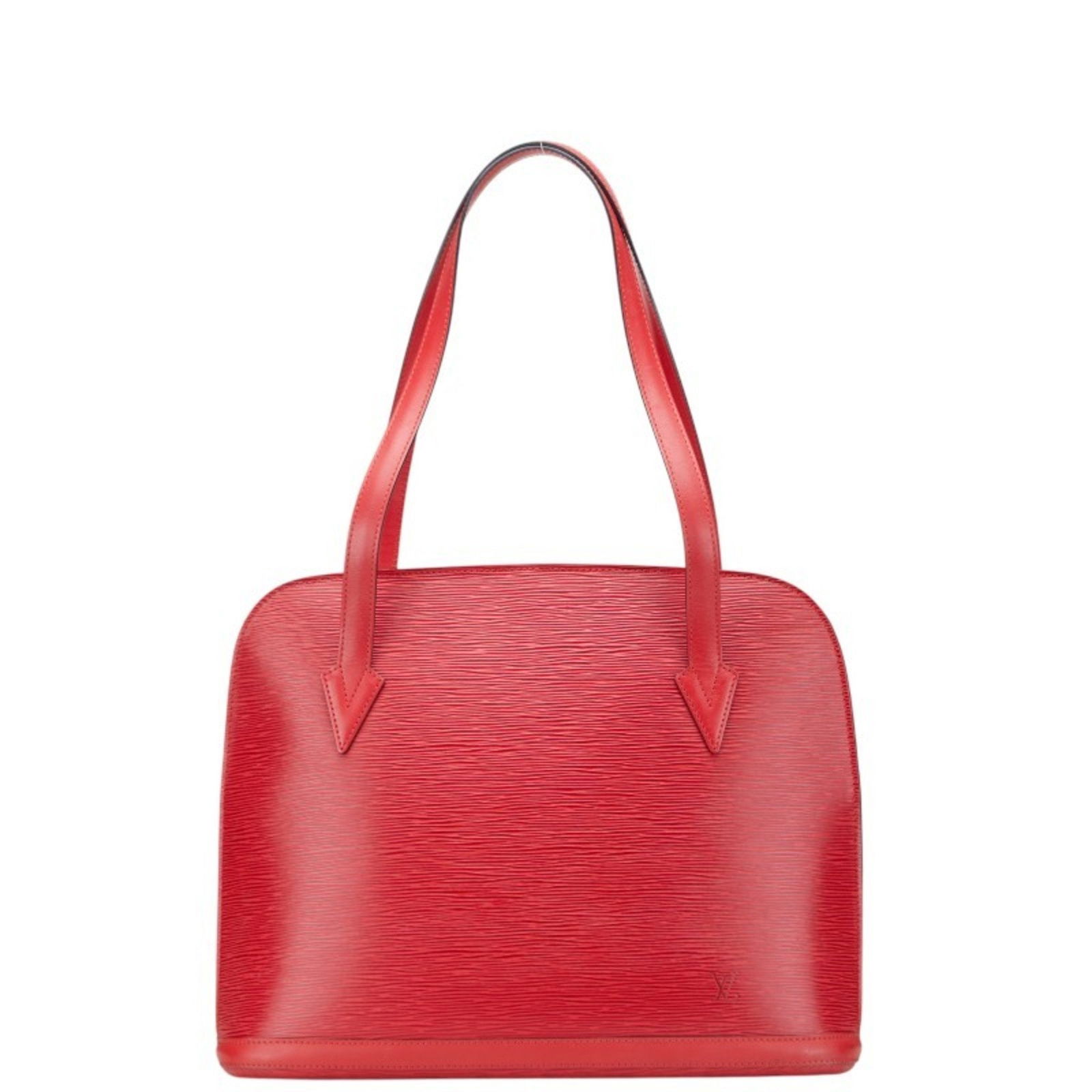 Red Leather Louis Vuitton Lussac Shoulder Bag France (1 of 13)