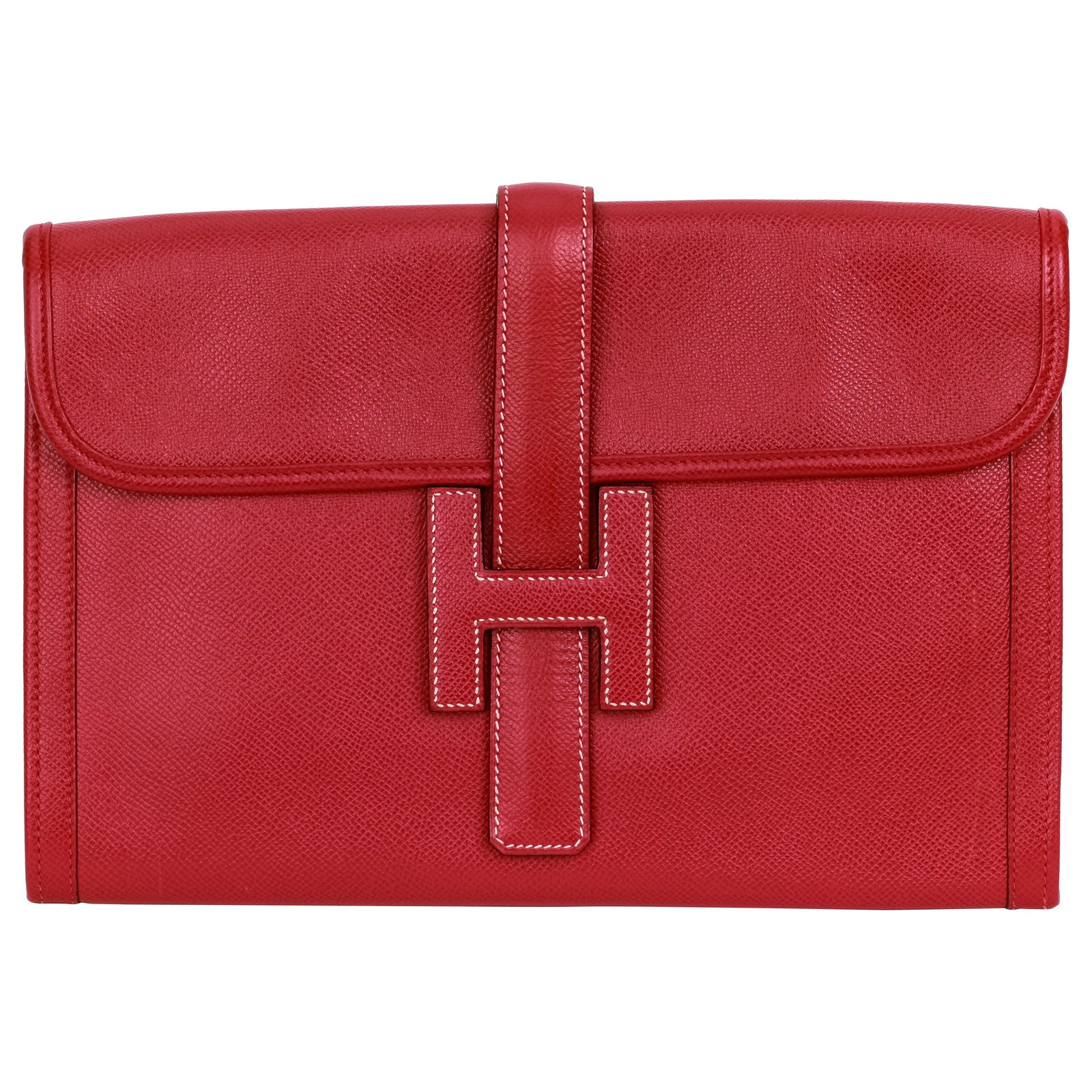 Hermes Red Epsom Leather Jige Clutch Bag with Dust Bag (1 of 6)