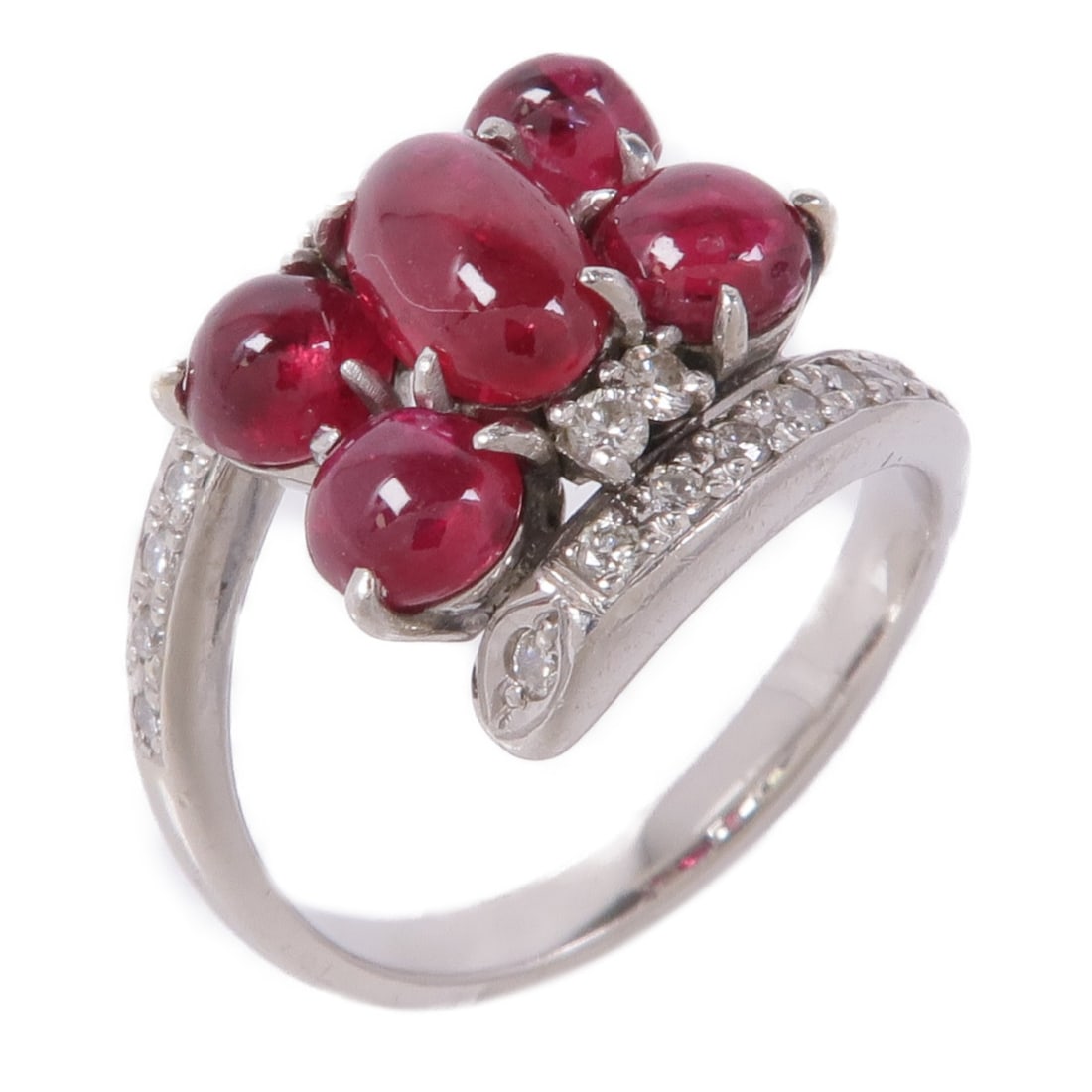 JEWELRY Ruby Diamond Ring in Pt900 Platinum Size 6.5 (1 of 9)