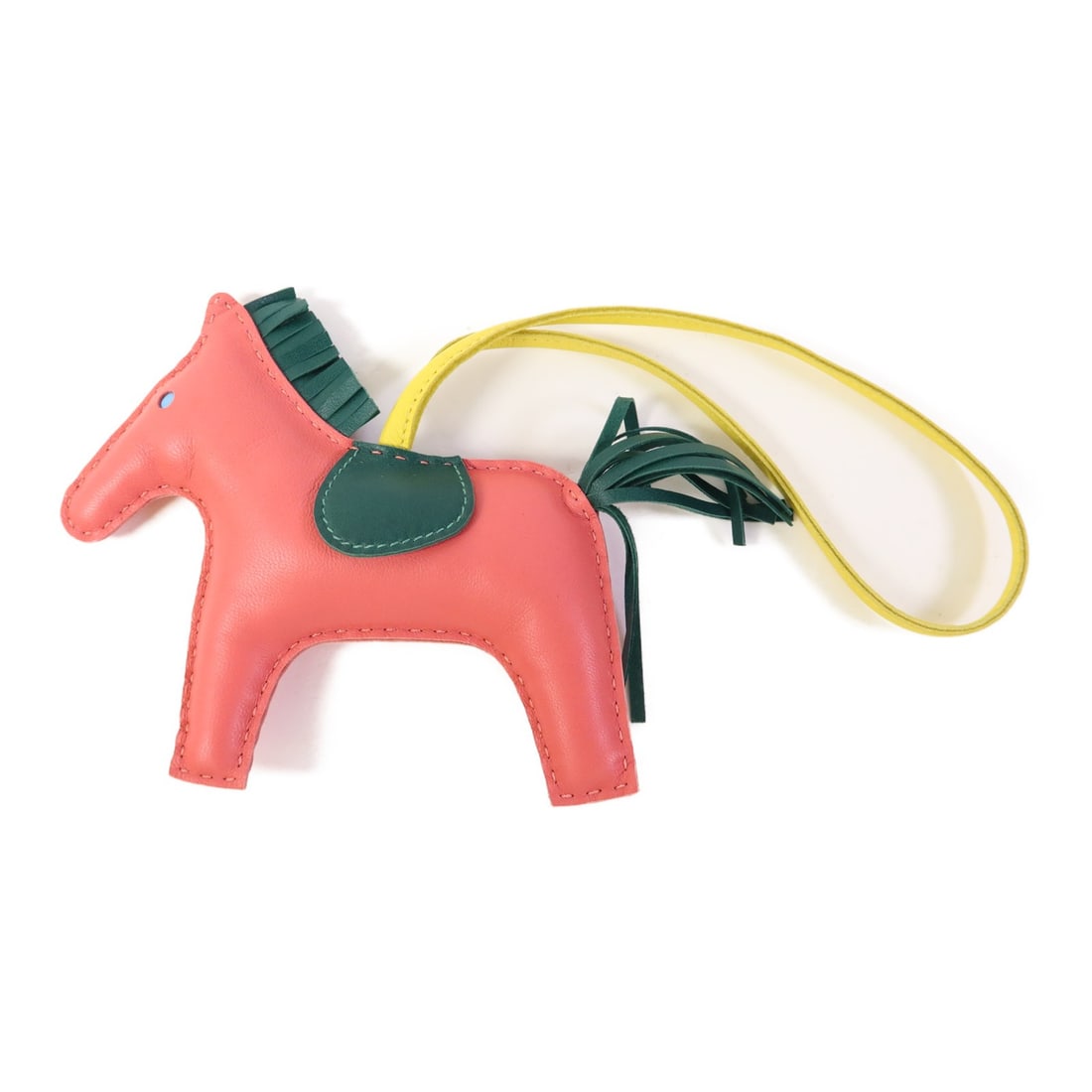 HERMES Rodeo MM Charm Lambskin Pink Green Yellow France (1 of 10)