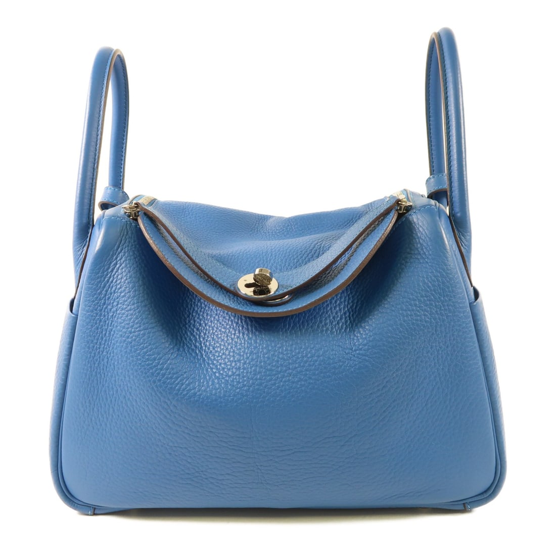 HERMES Lindy 30 2 Way Shoulder Bag Bleu Izmir Calfskin (1 of 16)