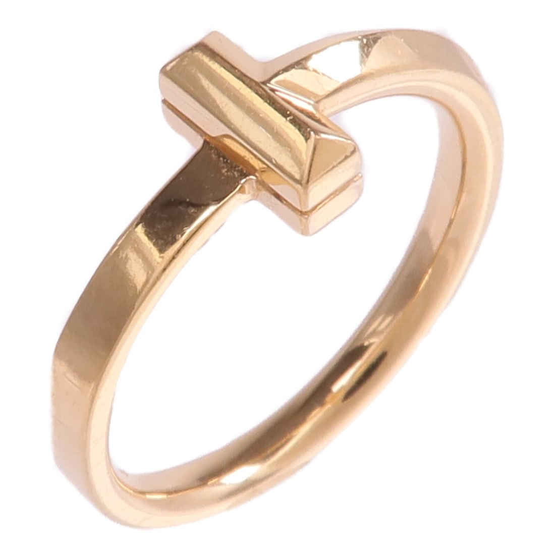 T1 Collection 18K Rose Gold Ring by Tiffany & Co Size 6.5: T1 Collection 18K Rose Gold Ring by Tiffany & Co Size 6.5 This Tiffany & Co. T1 ring is crafted from 18K pink (rose) gold and features a sleek, modern design. The ring is unadorned, with no stones, an