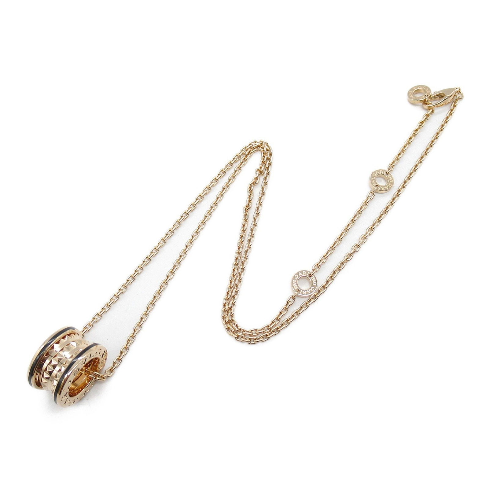 Rose Gold Bulgari B.Zero1 Necklace Adjustable Length 15mm Pendant (1 of 1)