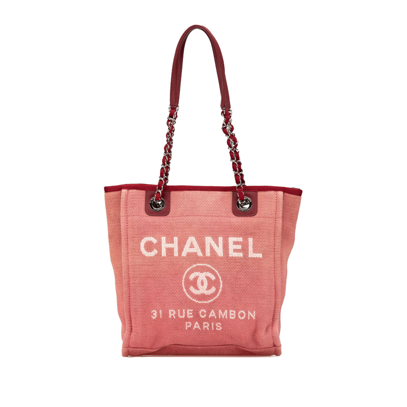 Chanel Mini Mixed Fibers Deauville Tote Red Fabric Bag: Chanel Mini Mixed Fibers Deauville Tote Red Fabric Bag The Chanel Mini Mixed Fibers Deauville Tote is a stylish and functional bag featuring a durable canvas body complemented by flat leather woven ch