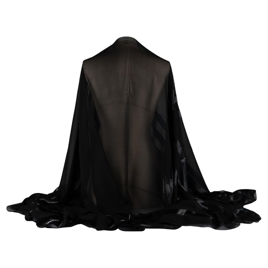 Chanel Black CC Logo Silk Shawl 50 x 86 Italy 21st Century (1 of 5)