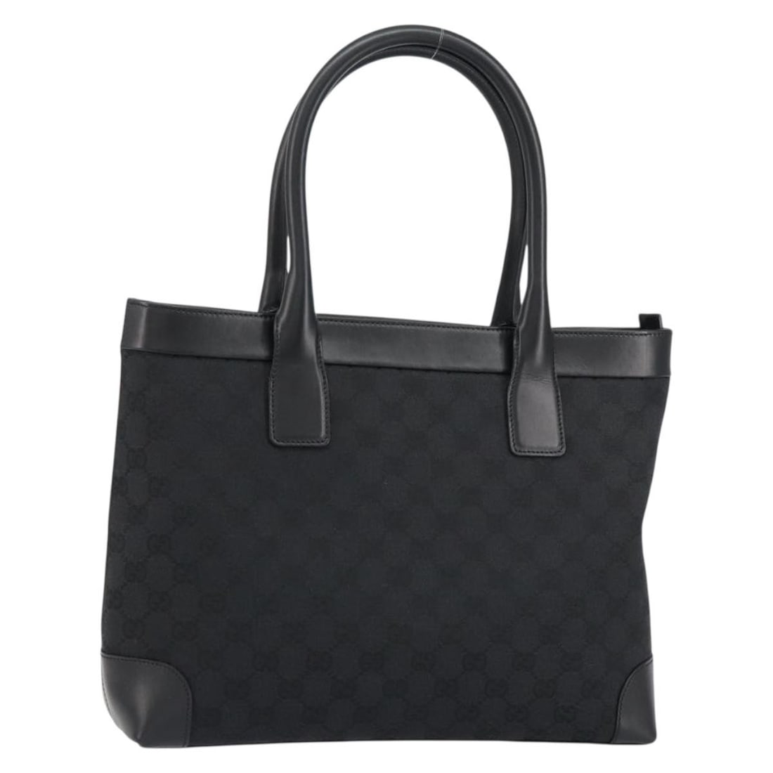 GUCCI GG Canvas Tote Bag Black Silver 33890 Authentic Italy (1 of 18)