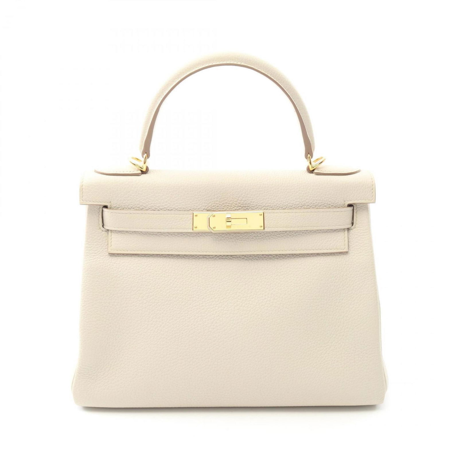 White Leather Kelly 28 Handbag by Hermes France: White Leather Kelly 28 Handbag by Hermes France This Hermes Kelly 28 handbag is crafted from white leather and features a classic design. Made in France, it is designed for women and showcases the Kel