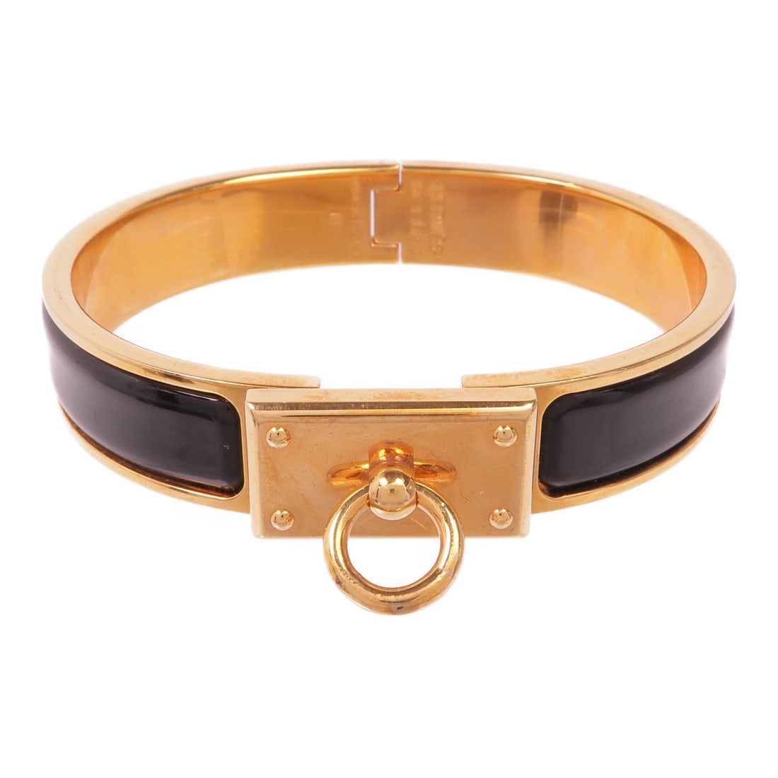 HERMES Clic Anneau Black Enamel Bangle Bracelet (1 of 8)