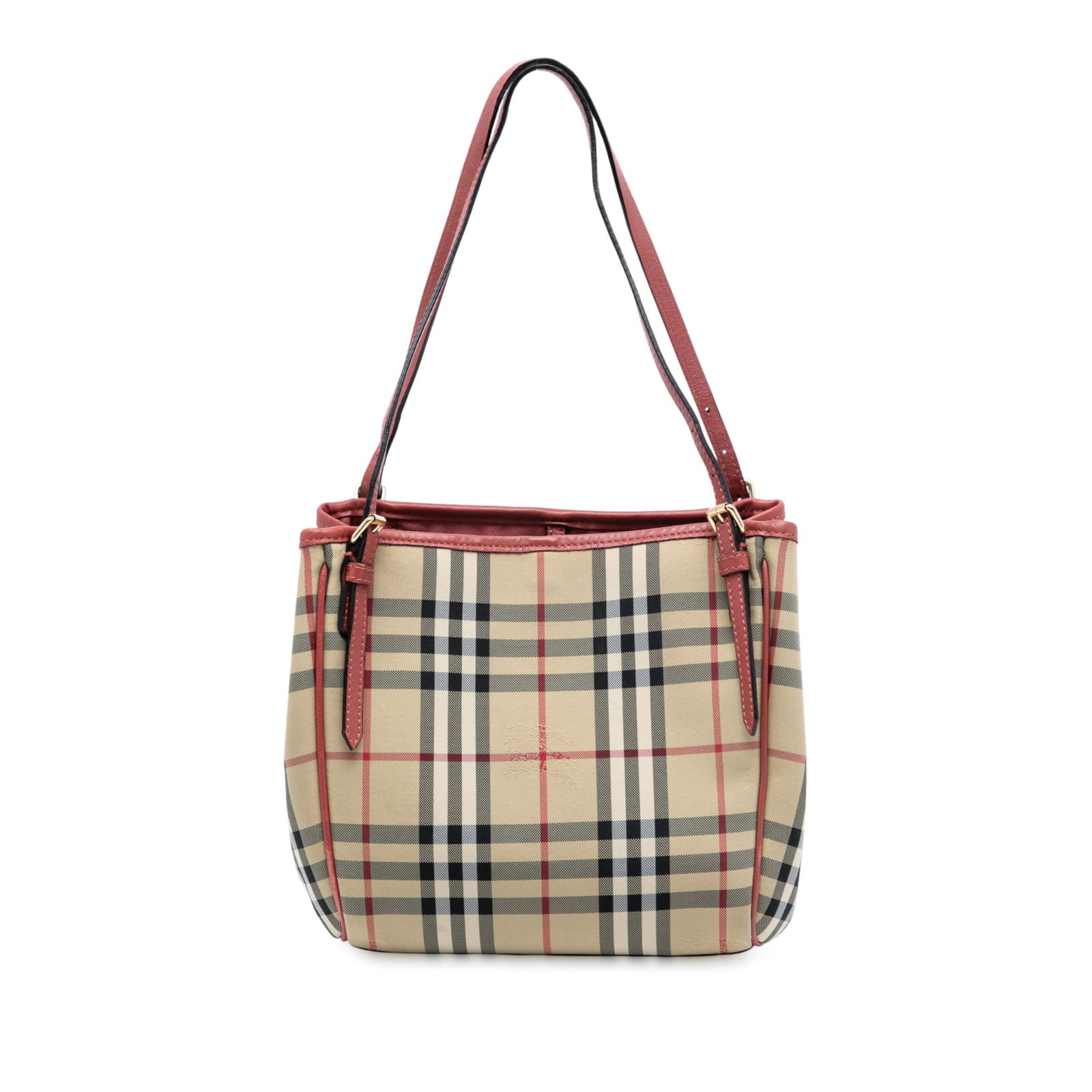 Burberry Canterbury Small Tote Bag in Haymarket Check Canvas: Burberry Canterbury Small Tote Bag in Haymarket Check Canvas This Burberry Small Haymarket Check Canvas Canterbury Tote features the signature haymarket check canvas with leather trim and flat leather