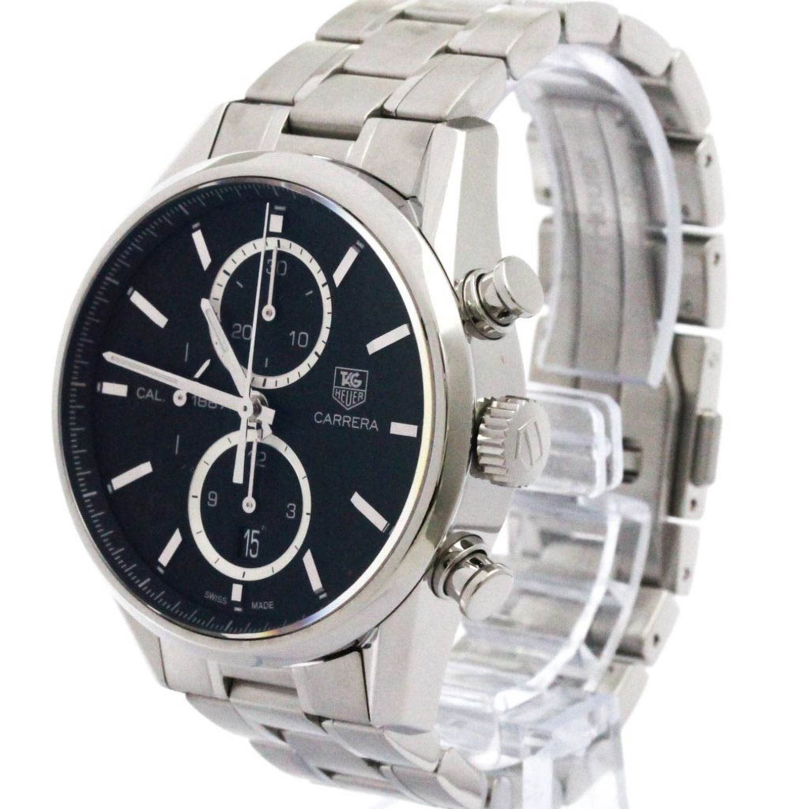 Tag Heuer Carrera Men's Steel Black Watch 42mm Swiss Made (1 of 1)