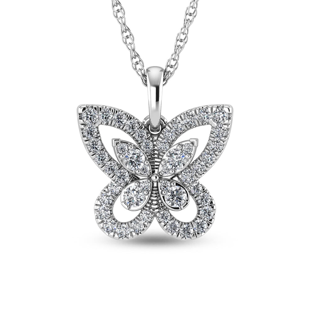 14K White Gold Diamond 3/8 Ct.Tw. Butterfly Pendant (1 of 3)