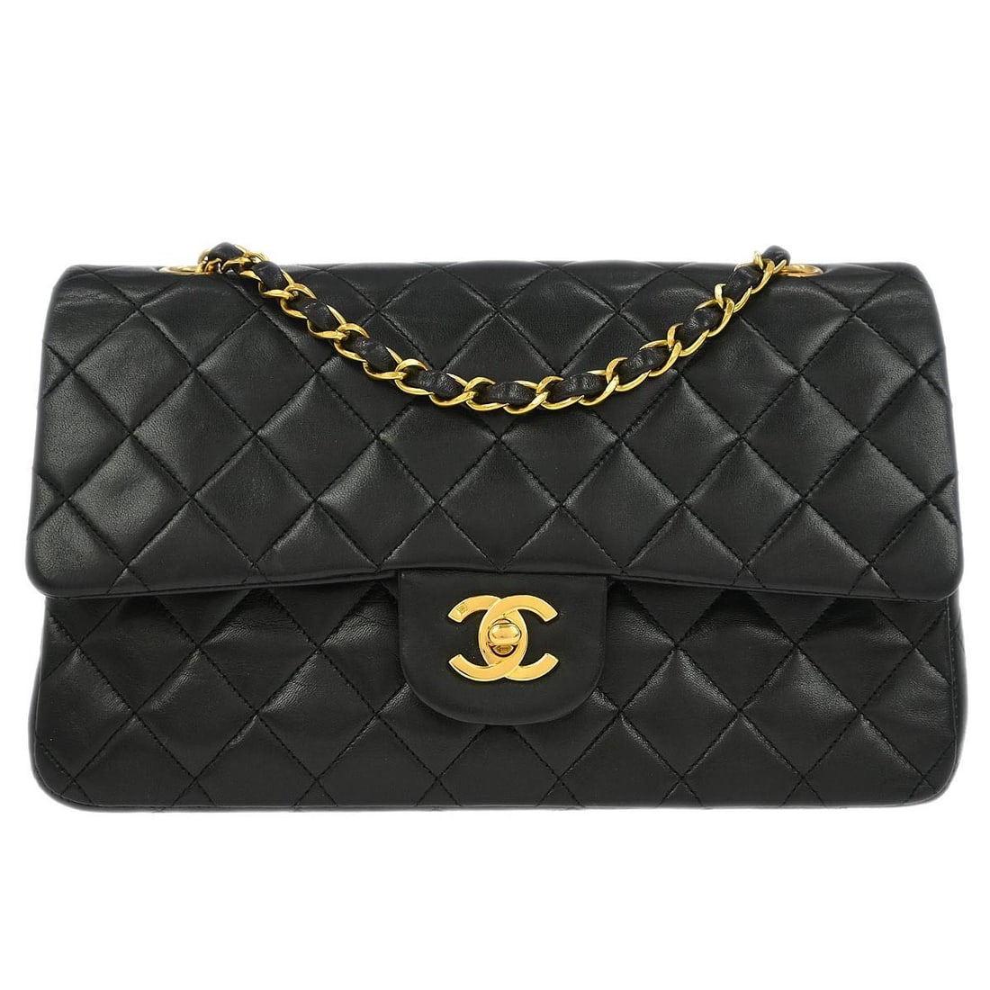 Chanel Black Lambskin Medium Classic Double Flap Shoulder Bag (1 of 10)