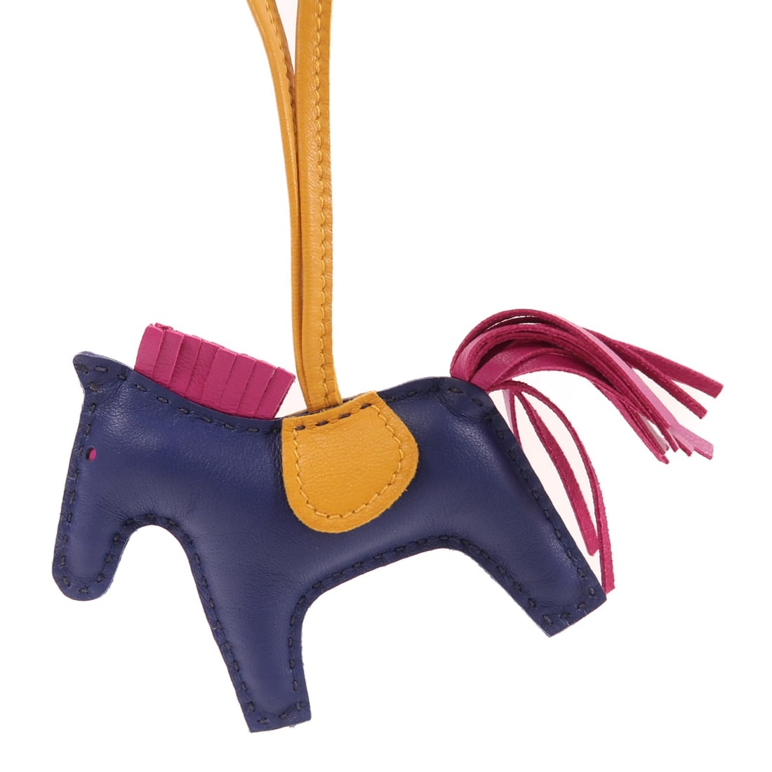 HERMES Rodeo PM Navy Lambskin Leather Charm (1 of 7)