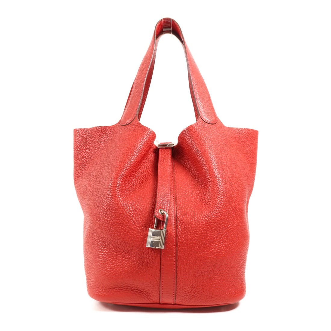 HERMES Picotin GM Handbag Clemence Leather Red PHW (1 of 17)