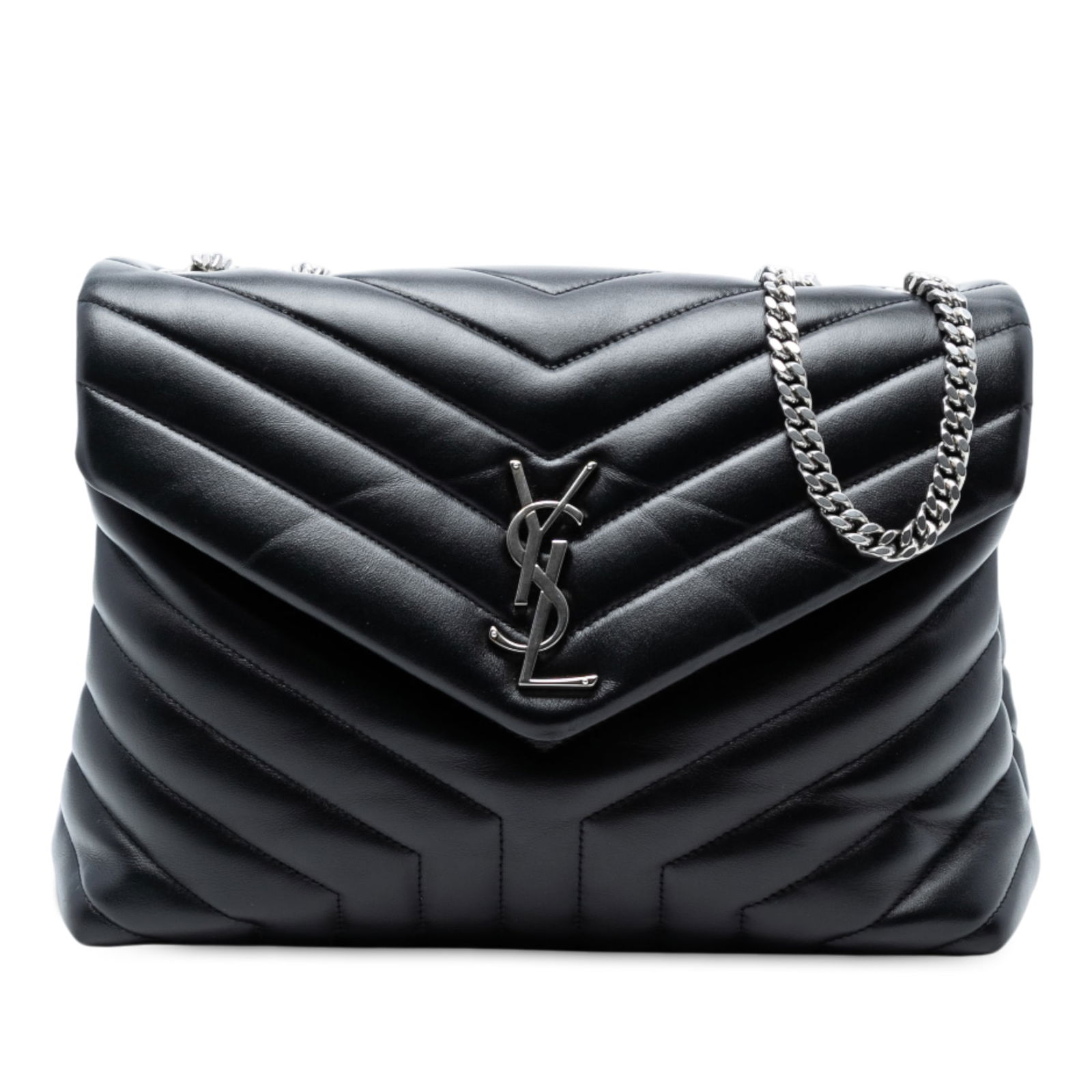 Saint Laurent Medium LouLou Black Leather Shoulder Bag (1 of 7)