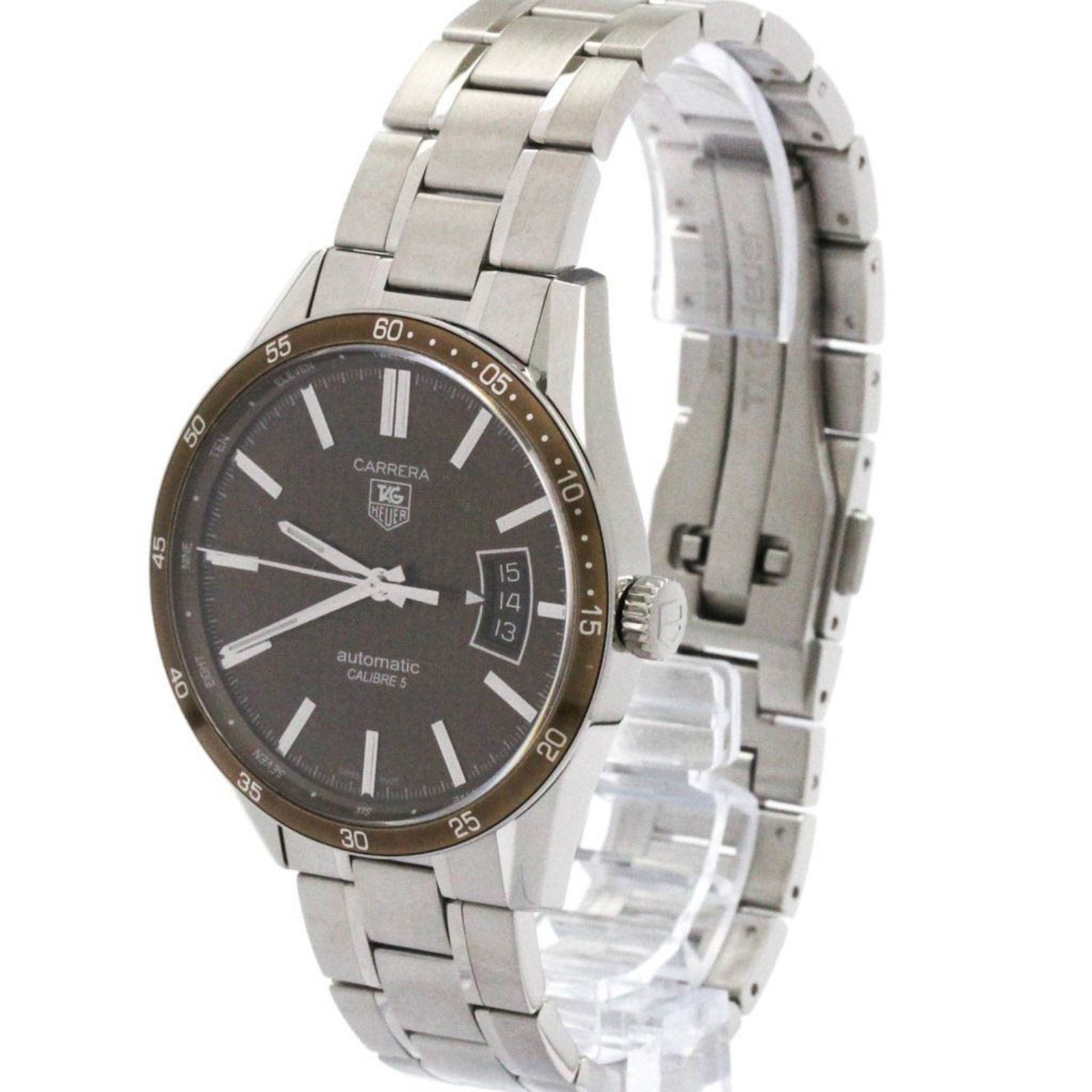 Tag Heuer Carrera Steel Brown Men's Swiss Watch 39mm (1 of 9)