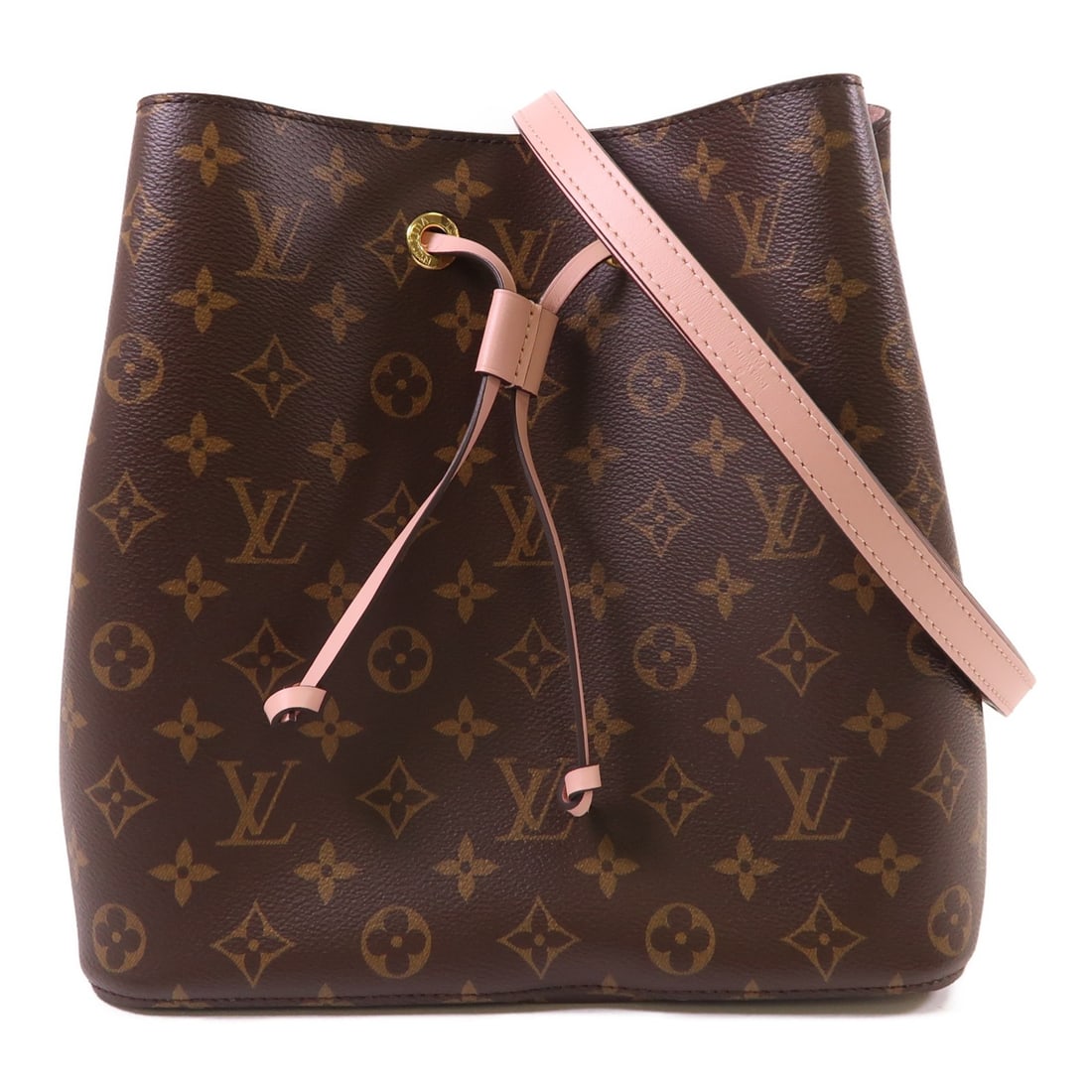 Louis Vuitton Neo Noe Pink Brown Monogram Shoulder Bag M44022 Gold Hardware (1 of 15)