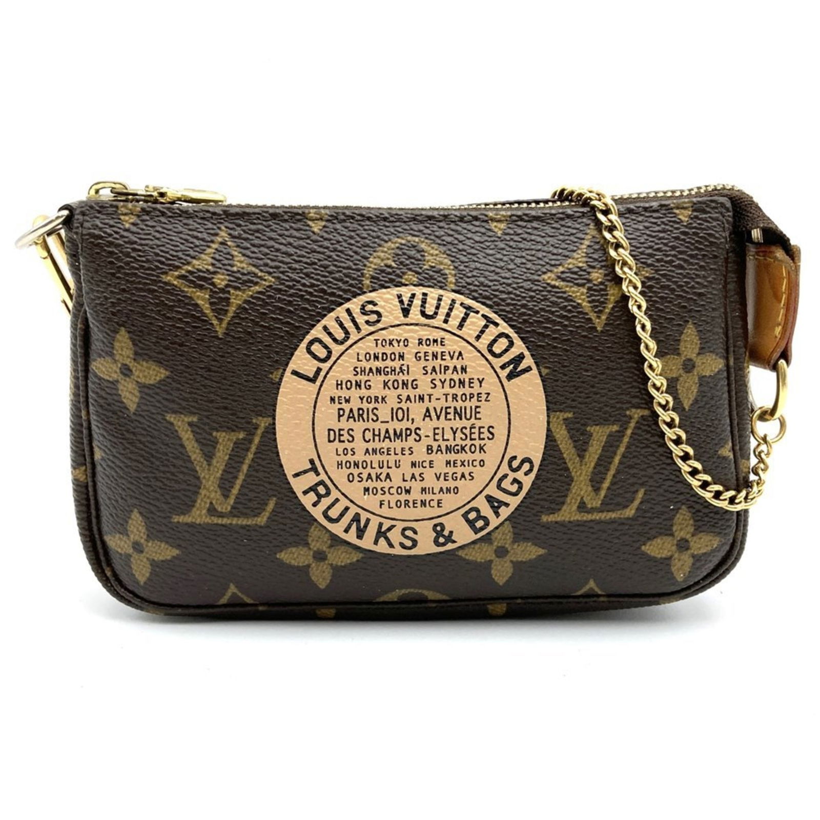 Louis Vuitton Brown Canvas Mini Pochette Accessoires Small Pouch: Louis Vuitton Brown Canvas Mini Pochette Accessoires Small Pouch The Louis Vuitton Mini Pochette Accessoires is a compact accessory crafted from brown canvas. Designed for women, this piece features a