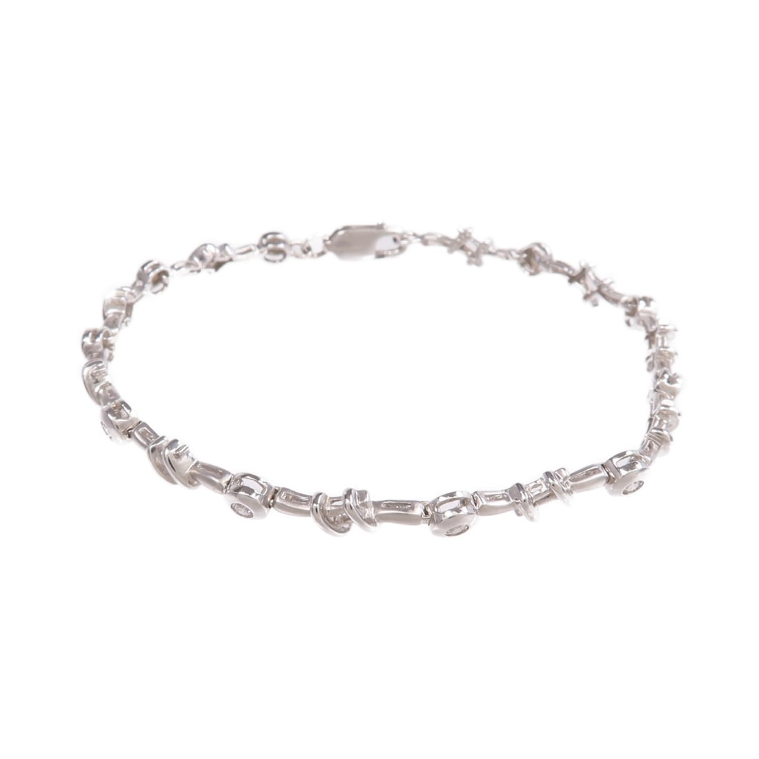 Diamond 18K White Gold Bracelet with Clear Stones (1 of 9)