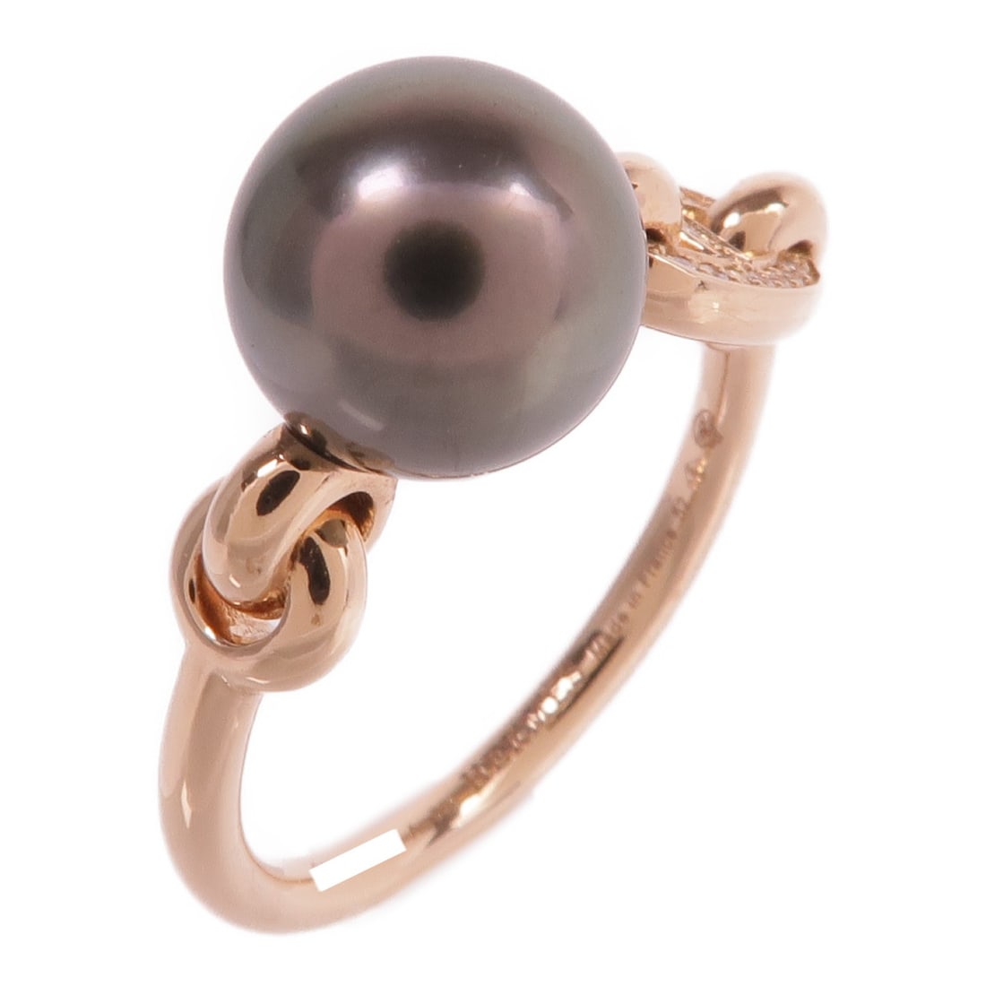 Chandra Ring in 18K Rose Gold with Pearl and Diamond Size 52 by Hermes (1 of 8)