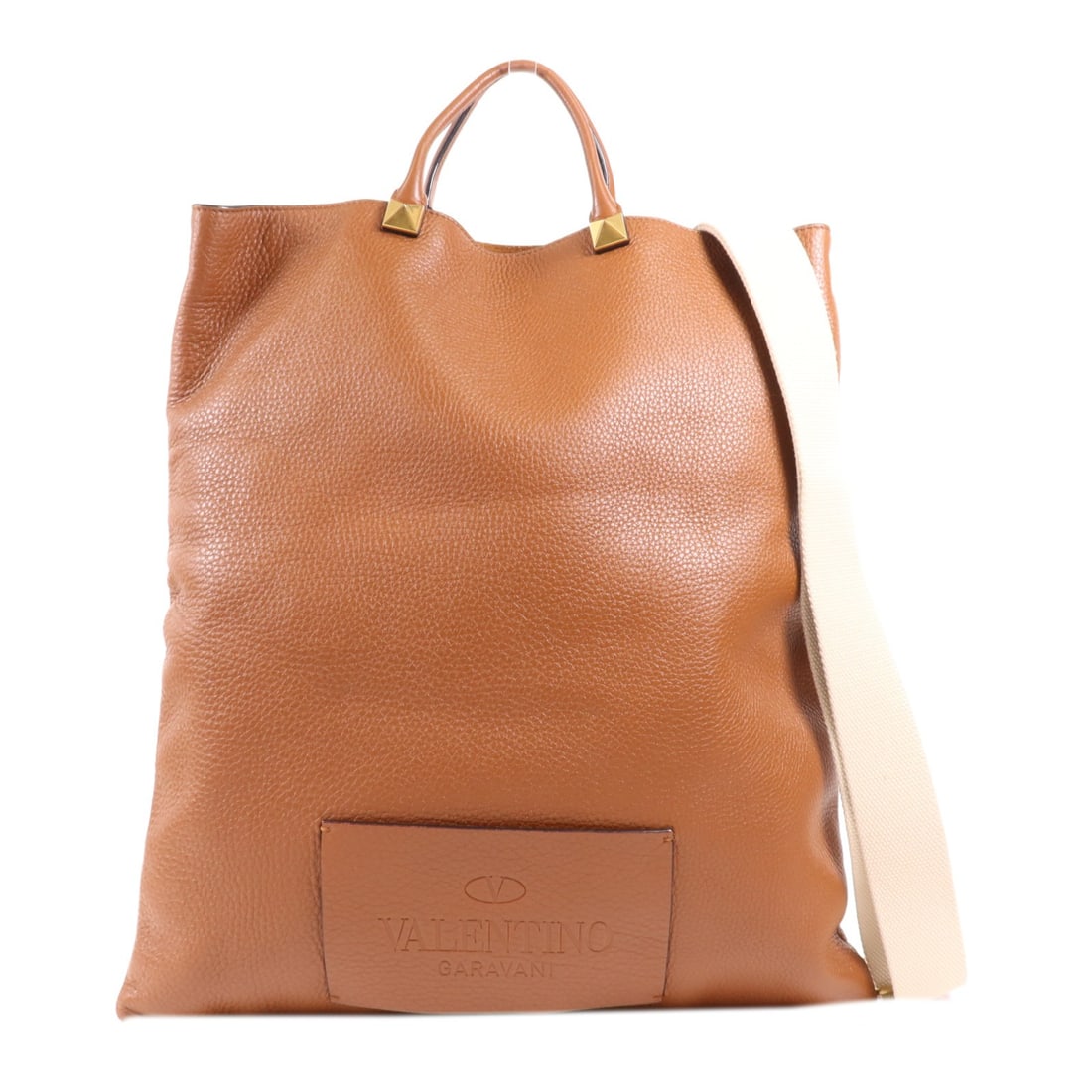 Valentino 2 Way Shoulder Bag Brown Calfskin Leather GHW: Valentino 2 Way Shoulder Bag Brown Calfskin Leather GHW Elevate your style with this Valentino 2 Way Shoulder Bag, crafted from premium calfskin leather in a rich brown hue. This versatile handbag fea