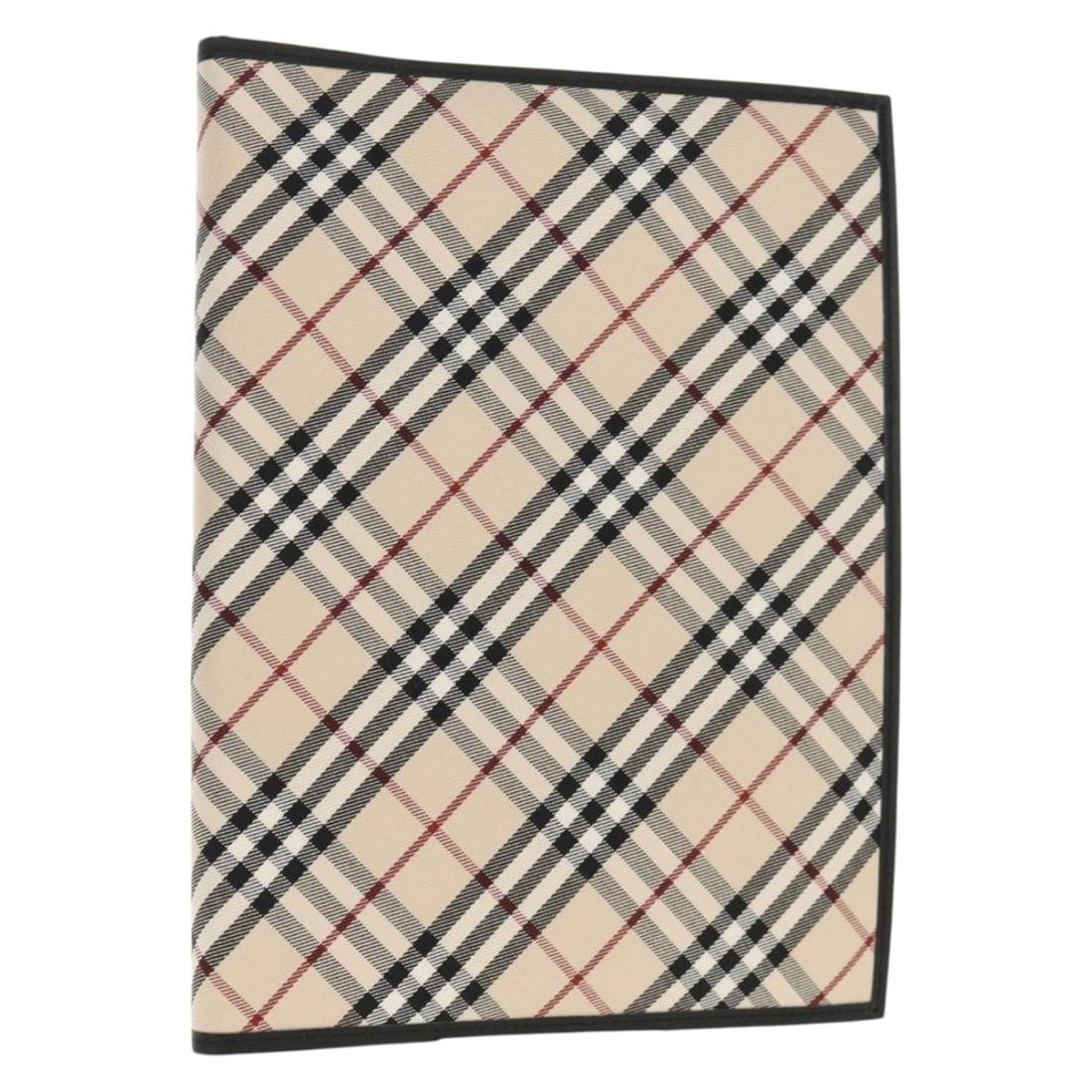 BURBERRY Nova Check Note Cover Canvas Beige Black 146241 Auth (1 of 18)